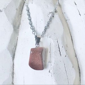 pendant quartz charm silver plated necklace